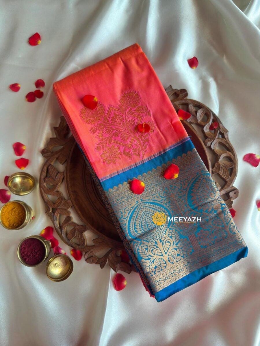 Timeless Pink-blue Elegance Saree- MY112